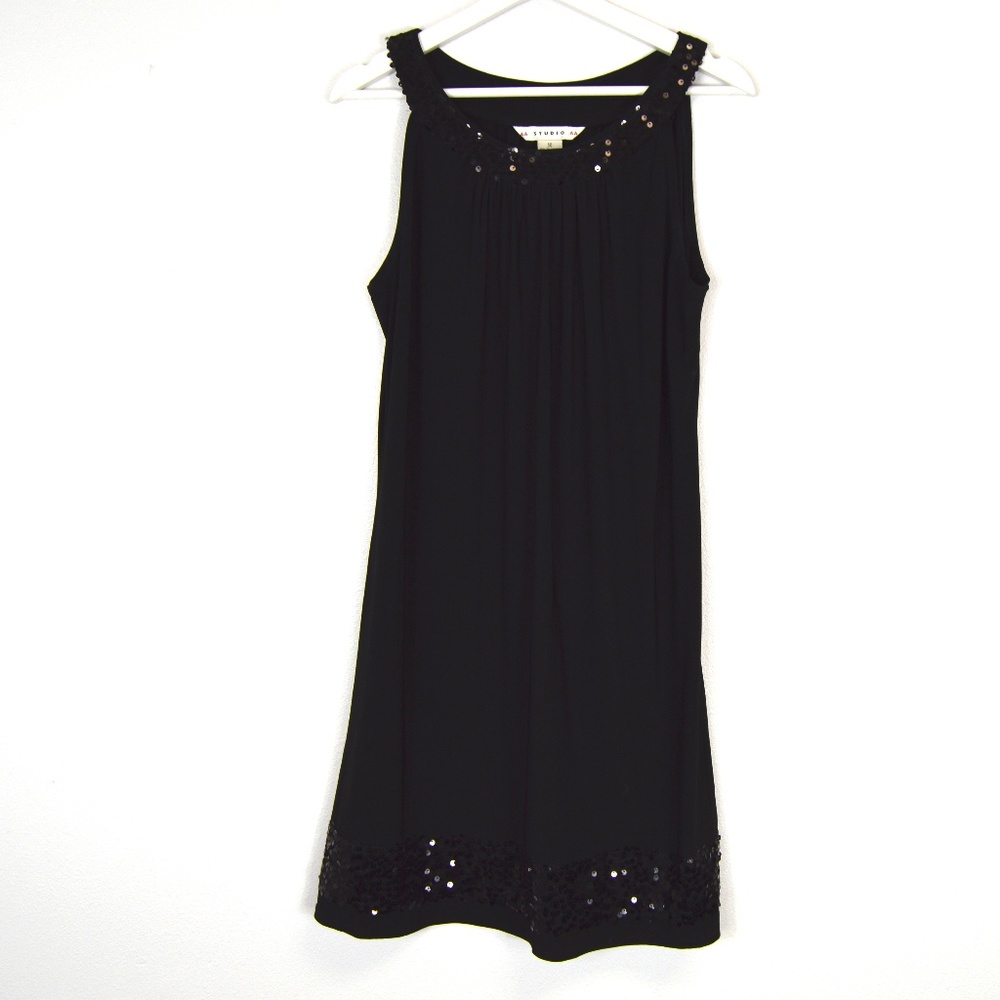 Black Sequin Sleeveless Dress